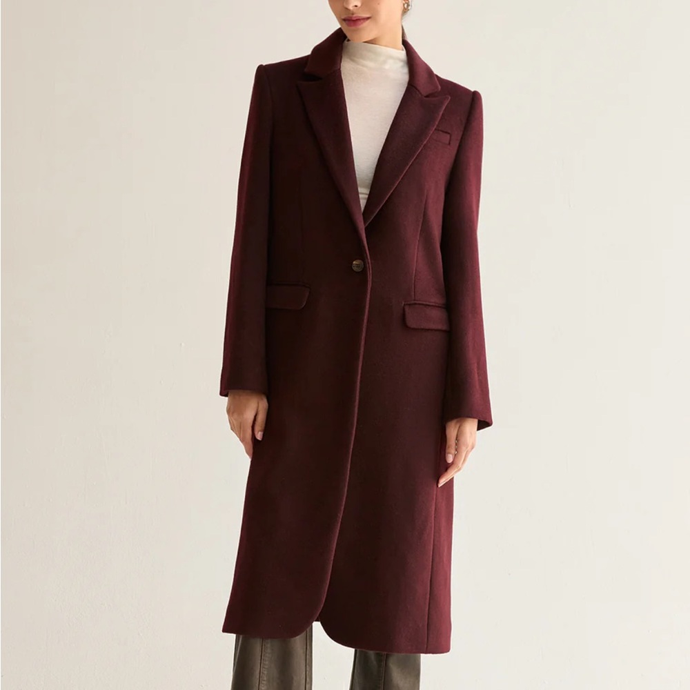 Wool Blend Merlot Coat